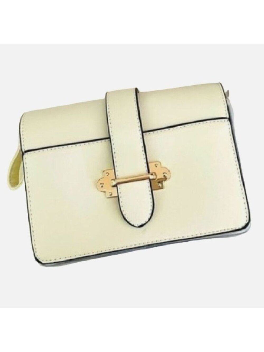 Muse Royale Small Satchel Bag Ivory Faux Leather Crossbody Purse NWT